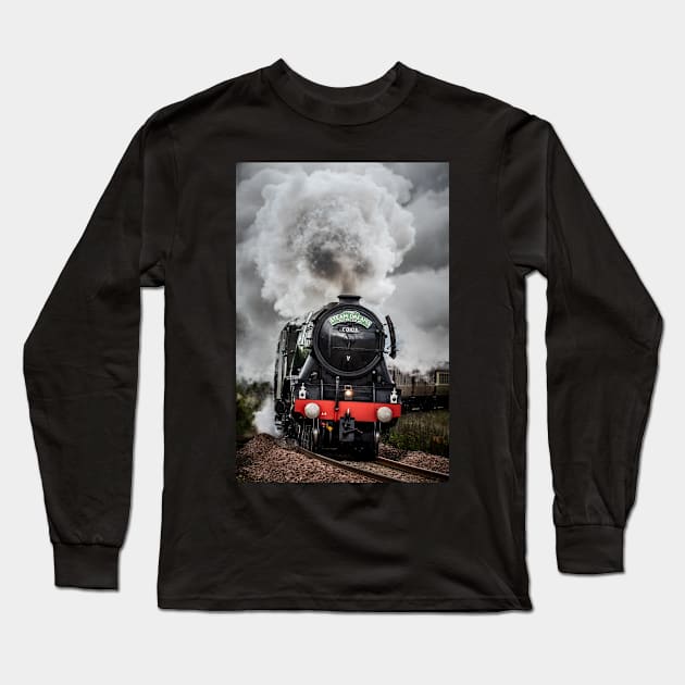 'Full Steam, The Flying Scotsman', near Pitlochry. Long Sleeve T-Shirt by mucklepawprint